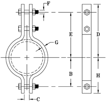 Fig. 70: Light Three Bolt Pipe Clamp