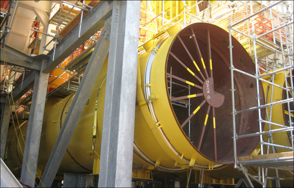 Close-Up View Of A Large Dia. Expansion Joint &Amp; Duct Work Assembly In-Service