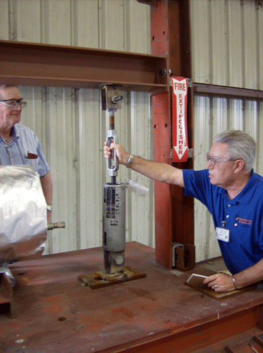 Randy Bailey Checking the Strength of a Sway Brace Following a Test