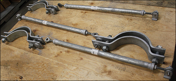 Sway Strut and Pipe Clamp Assemblies For Energy Combustibles And Lubricants Facility