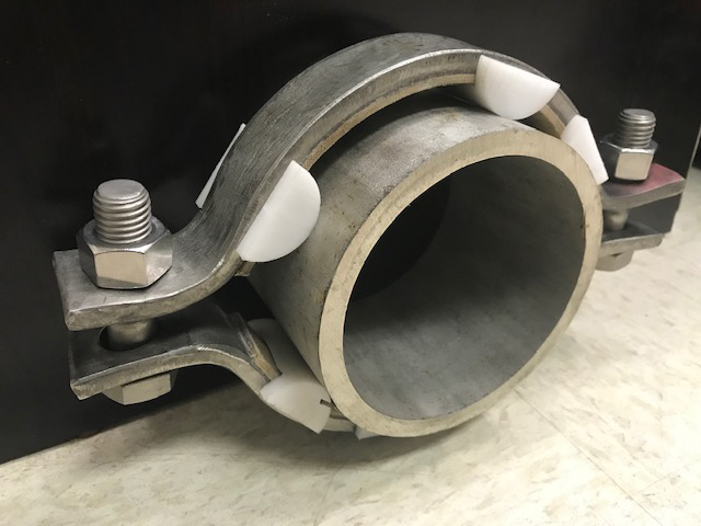 Ptp pipe clamp with tpi and vibration pads
