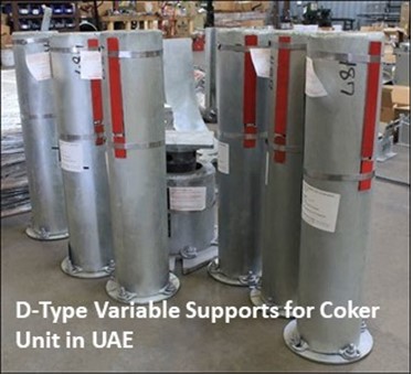 D Type Variable Supports For Coker Unit