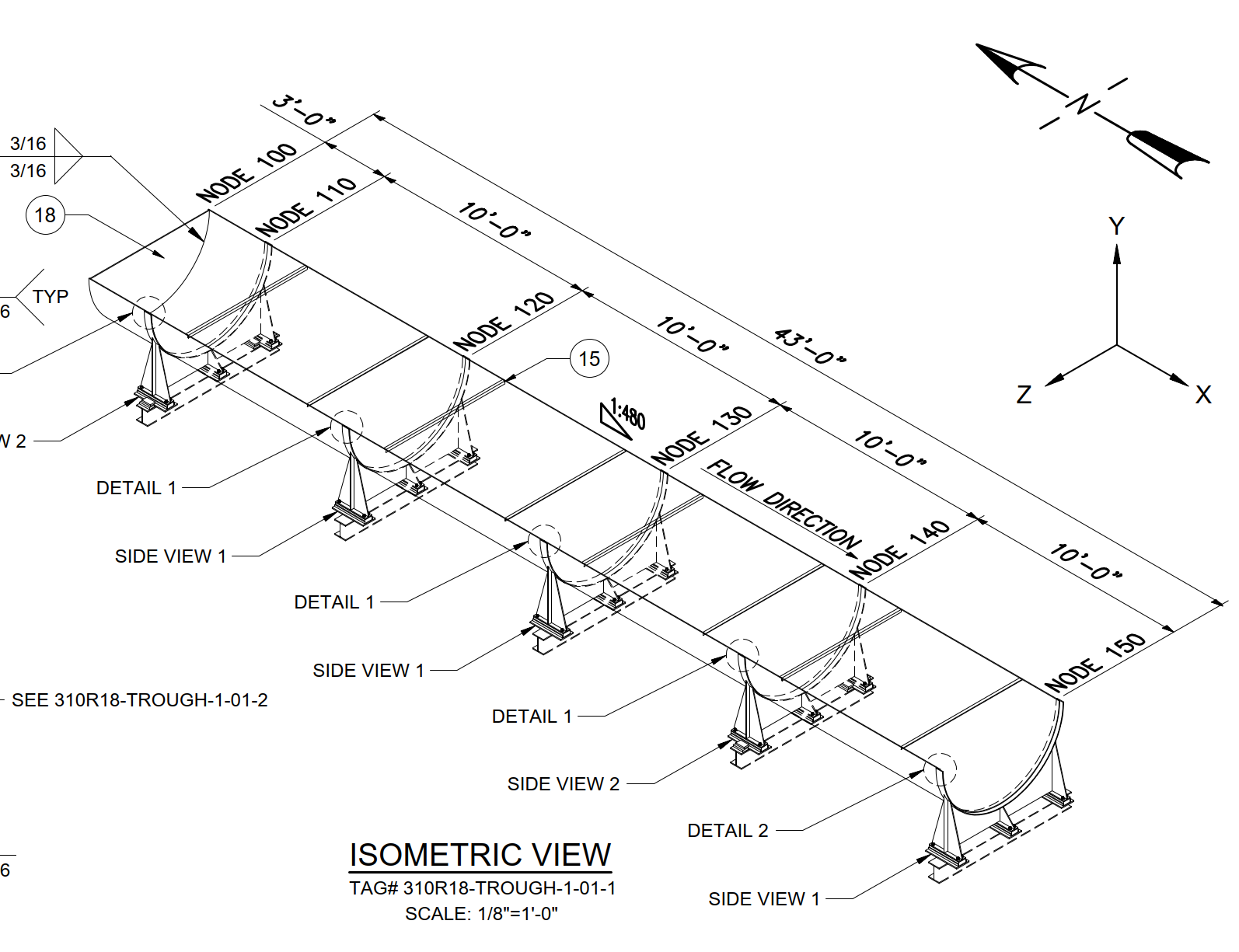 Trough preliminary drawing